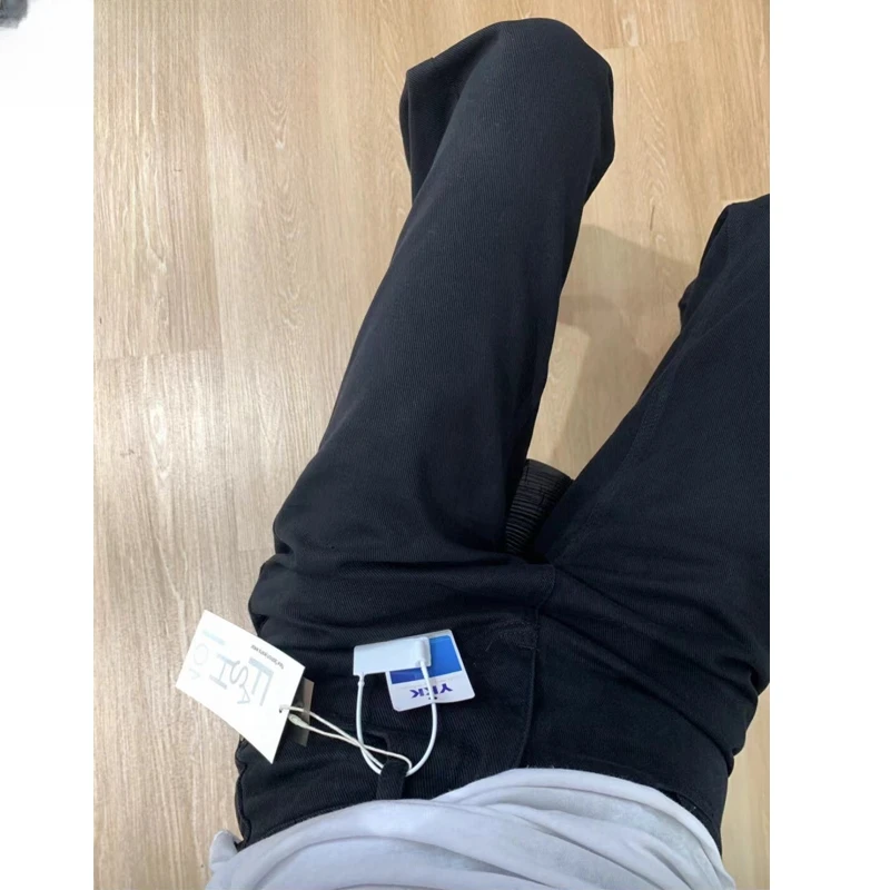 复古黑色直筒牛仔裤女季2025新款高腰宽松显瘦梨形身材阔腿长裤