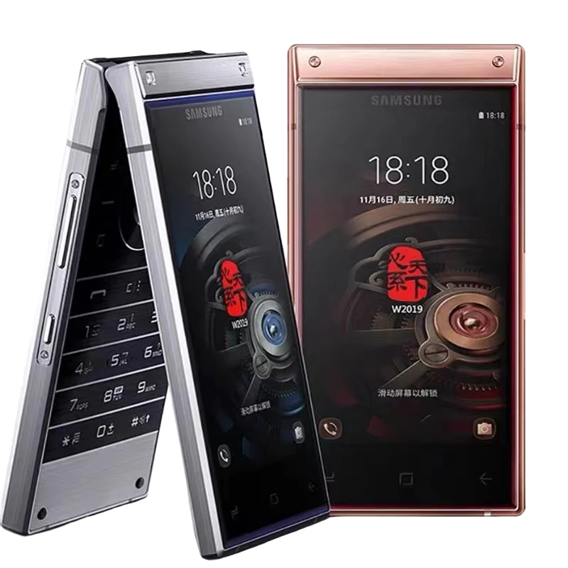 99新 Samsung/三星 启航佳品 原装三星经典w2019双卡翻盖商务手机