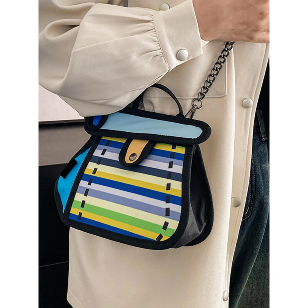 新款包包女2024年爆款时尚潮流斜挎包硬款立体女款洋气流行帆布包