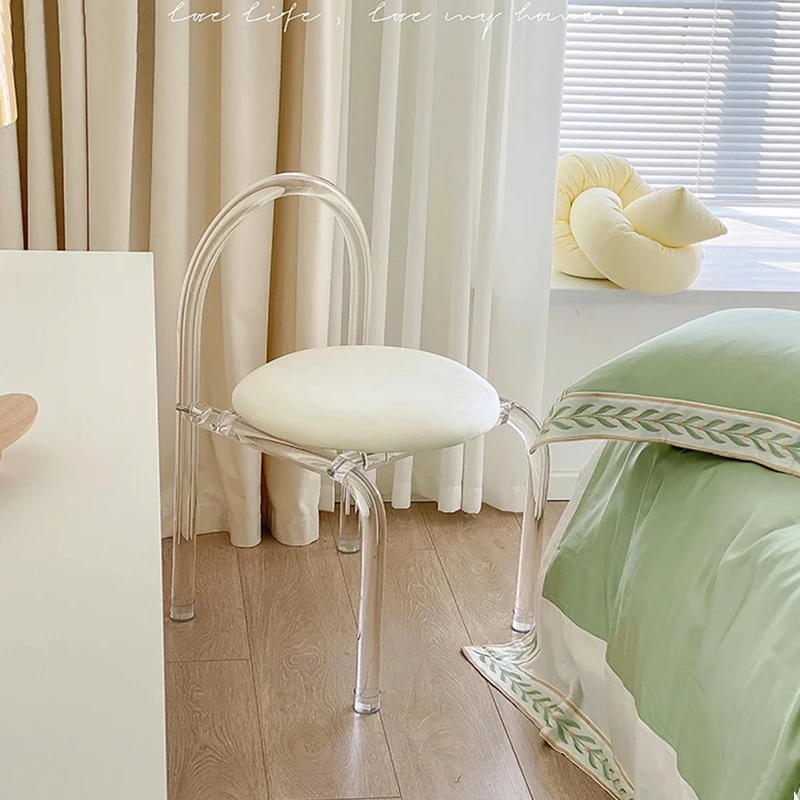 图柏丽 化妆椅卧室网红ins风透明亚克力椅子休闲北欧简约梳换鞋凳