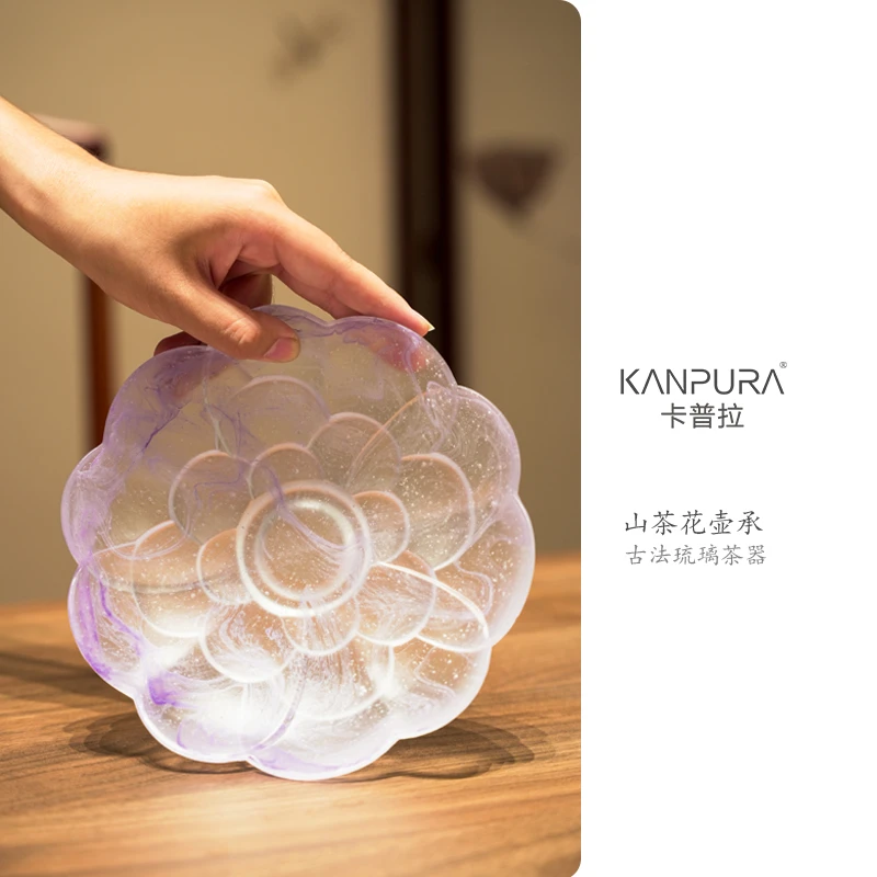 山茶花壶承紫色手工壶承