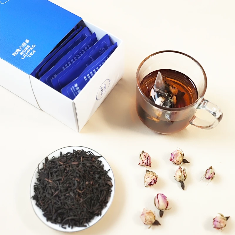 序章茶业玫瑰六堡茶5g*15泡陈年六堡茶与重瓣红玫瑰袋泡茶