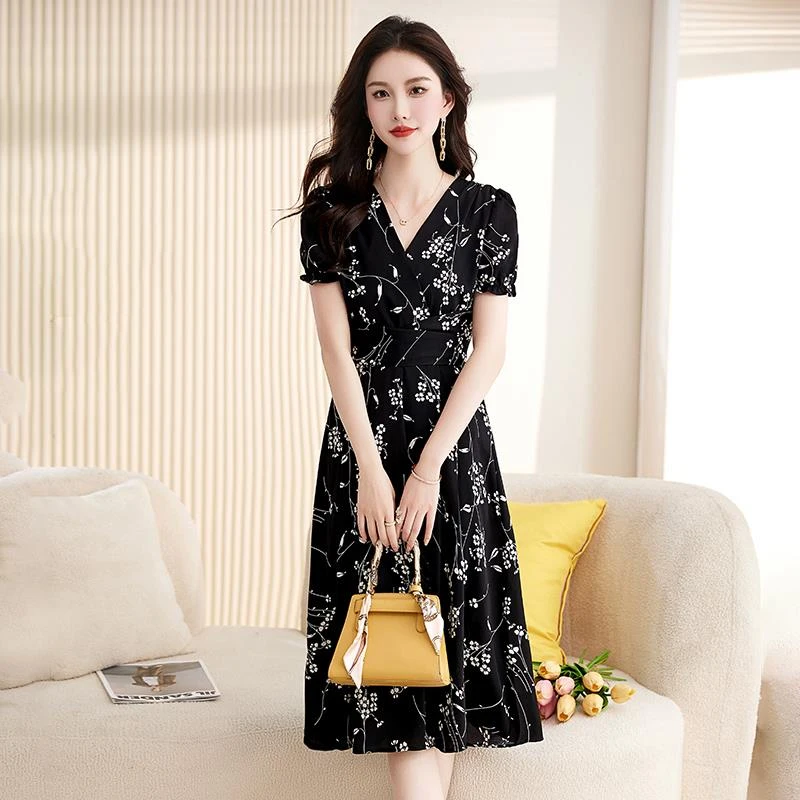 杭州桑蚕冰丝连衣裙子女夏季2024新款奢华名牌高端新款大牌小个子