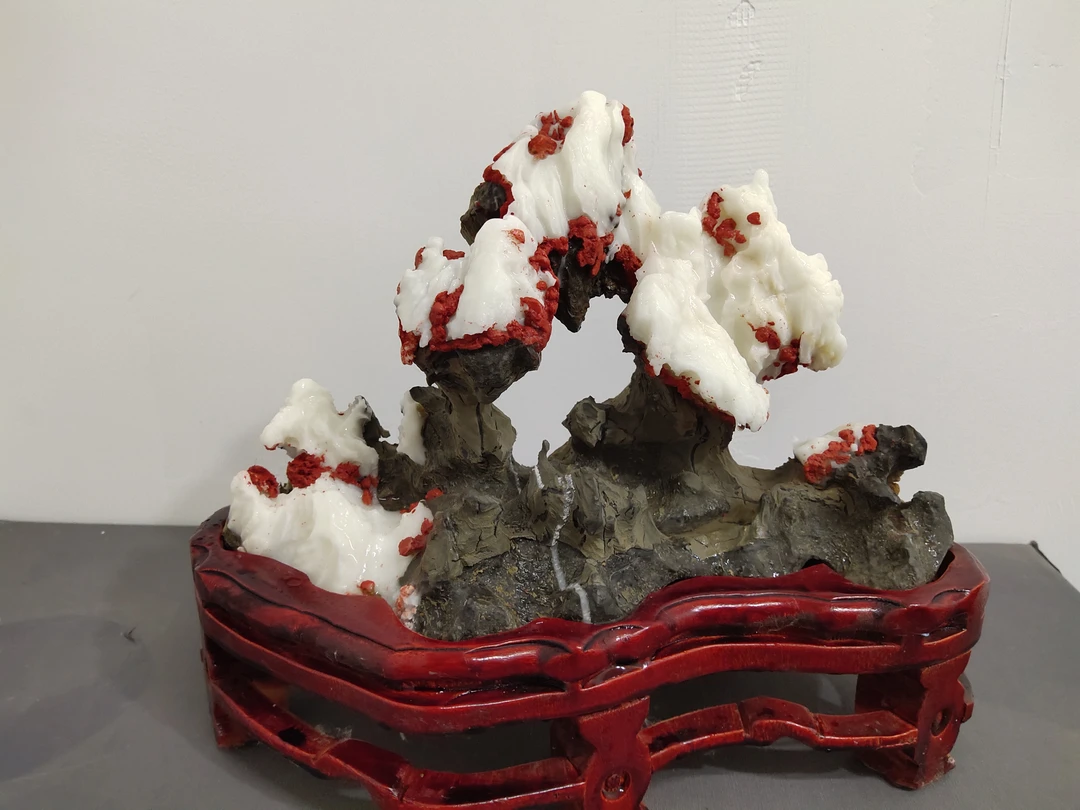 灵璧奇石摆件家居客厅玄关博古架摆件