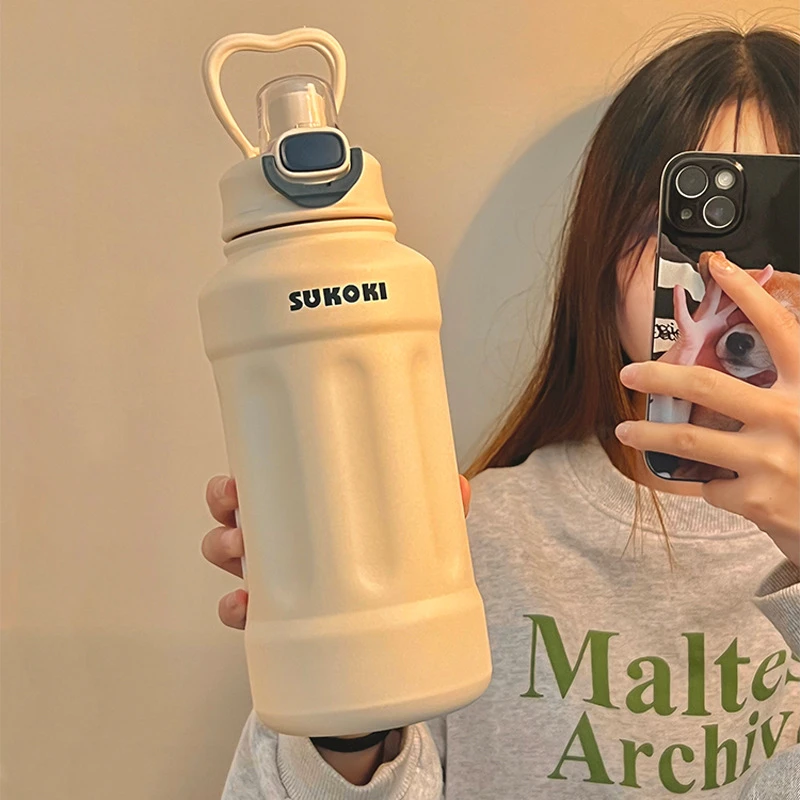 保温杯大容量水杯女家用保温杯吸管杯子网红爆款2025最新款