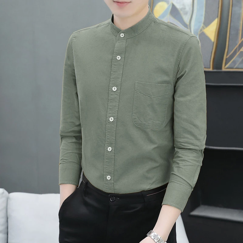 2023新款纯棉衬衫男士长袖商务薄款寸衫百搭季修身衬衣服春装爆款