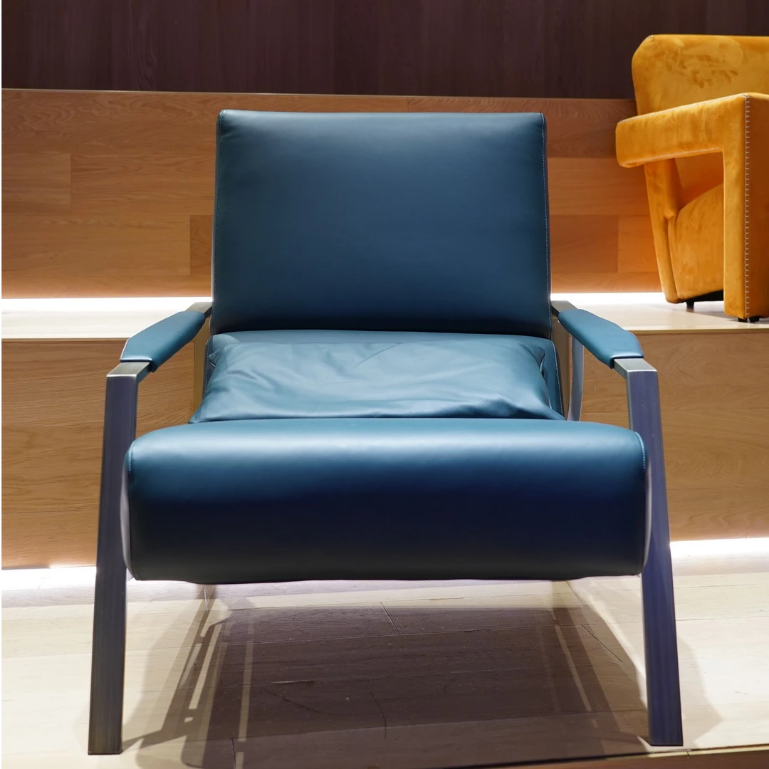 意式客厅沙发椅躺椅现代简约懒人沙发单人蜗牛椅轻奢设计师休闲椅