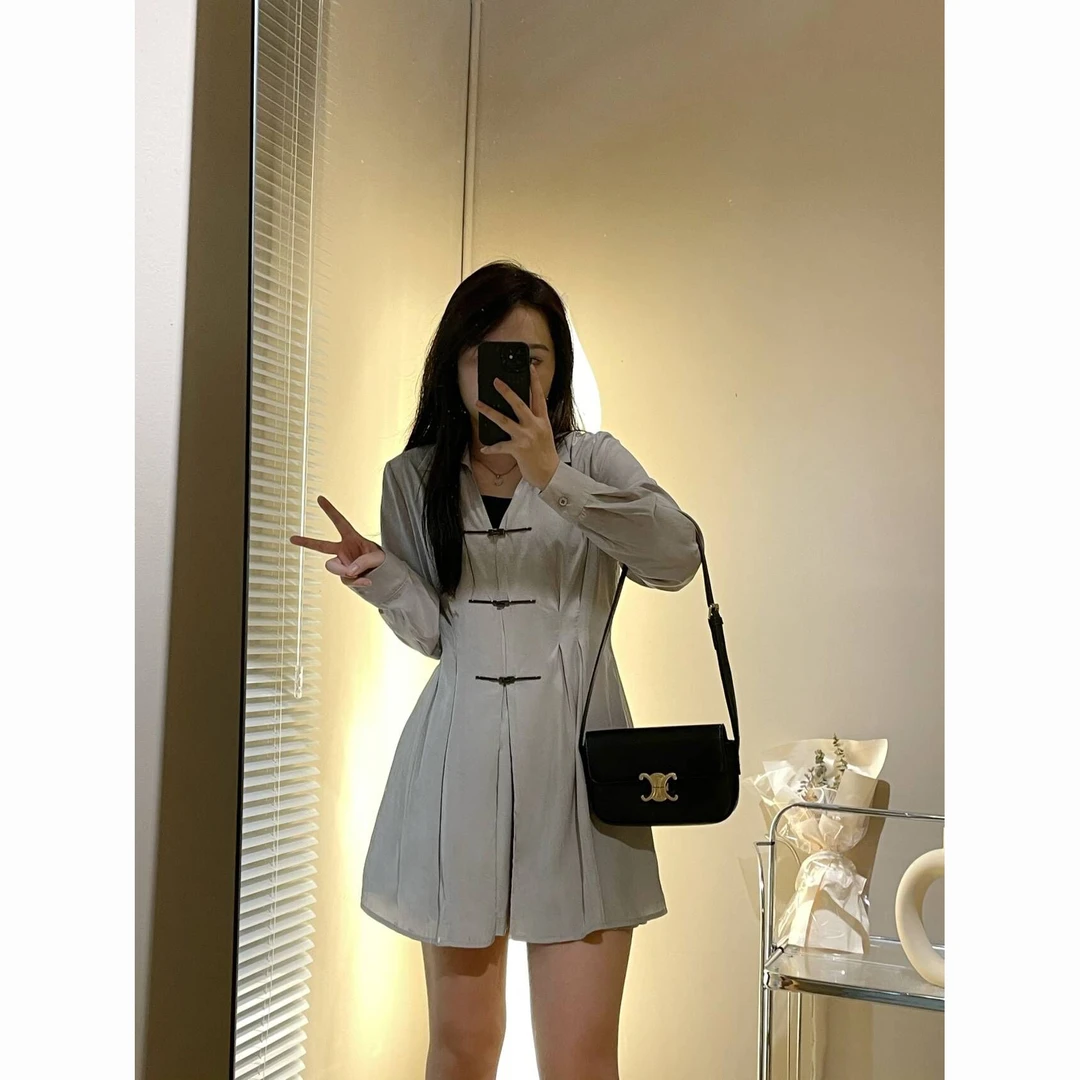 【清清价】早秋时尚通勤两件微胖正肩收腰衬衫高腰短裤女P223A00770
