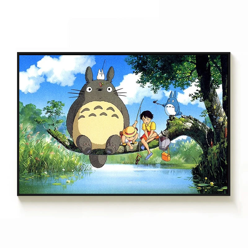 宫崎骏数字油画diy填色客厅装饰创意礼物油彩画画涂色手工diy礼物