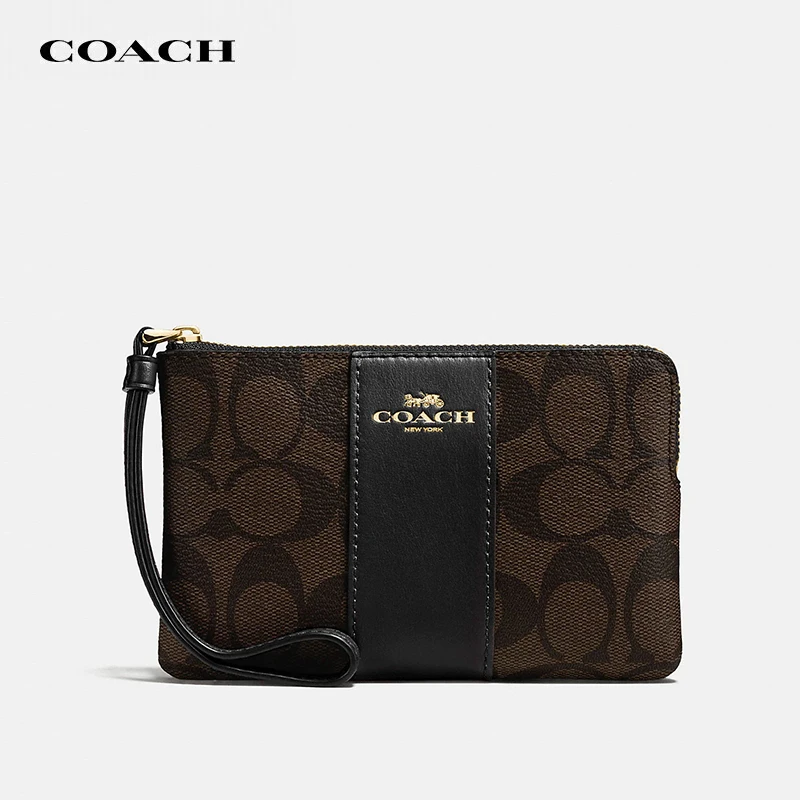 COACH/蔻驰奢侈品女士小号手拿包零钱包PVC配皮 F58035 IMAA8