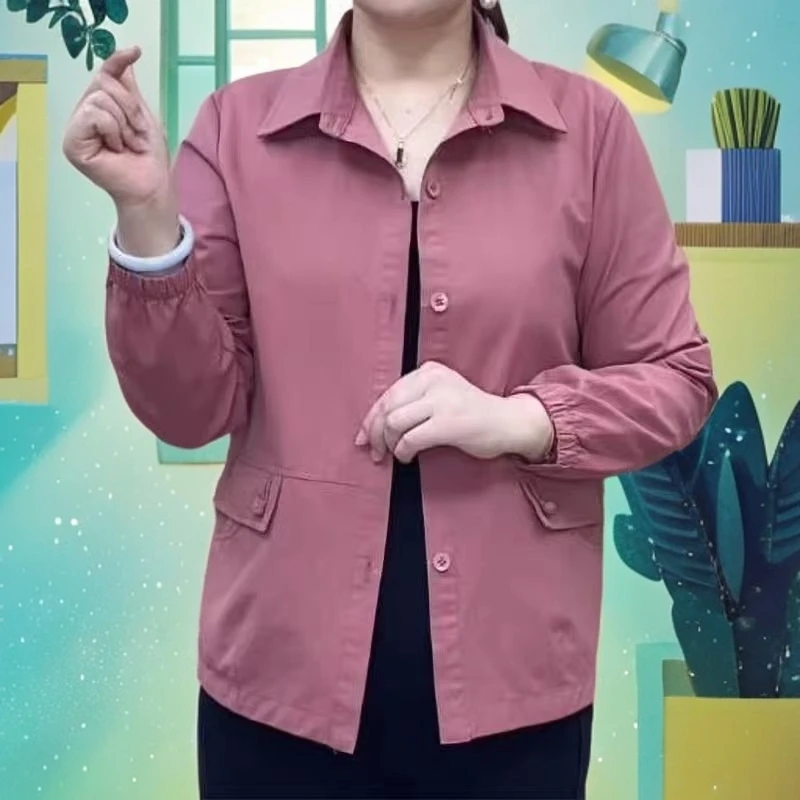 早秋新款时尚洋气宽松休闲减龄百搭显瘦气质中年妈妈装单层薄外套