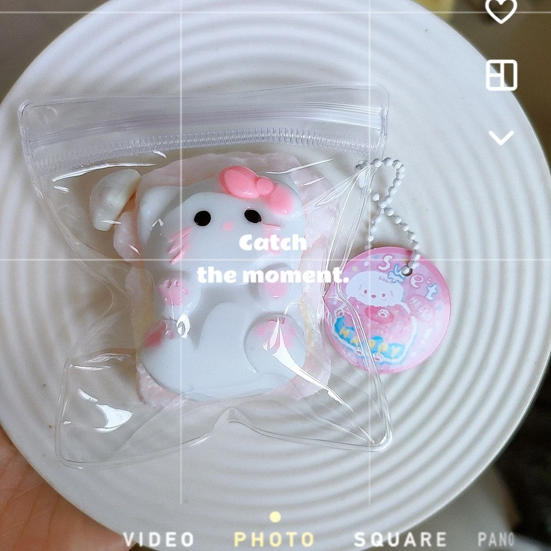 【猫咪皱皱巴巴吐司片小号预售】硅胶仿真捏捏玩具解压发泄暴浆感