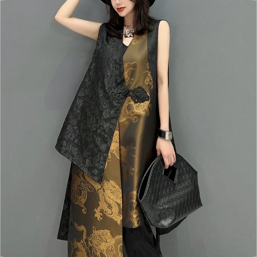 925复古国风无袖马甲显瘦百搭女士新款高档马夹2025新洋气外搭潮