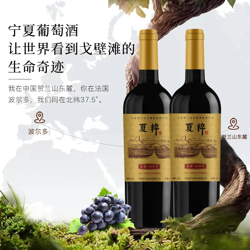 精选宁夏贺兰山葡萄酒14.5度大师级干红葡萄酒