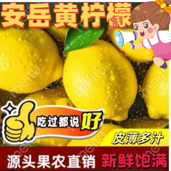 安岳柠檬新鲜采摘果园直发拧香多汁果香浓郁酸甜可口5斤包邮
