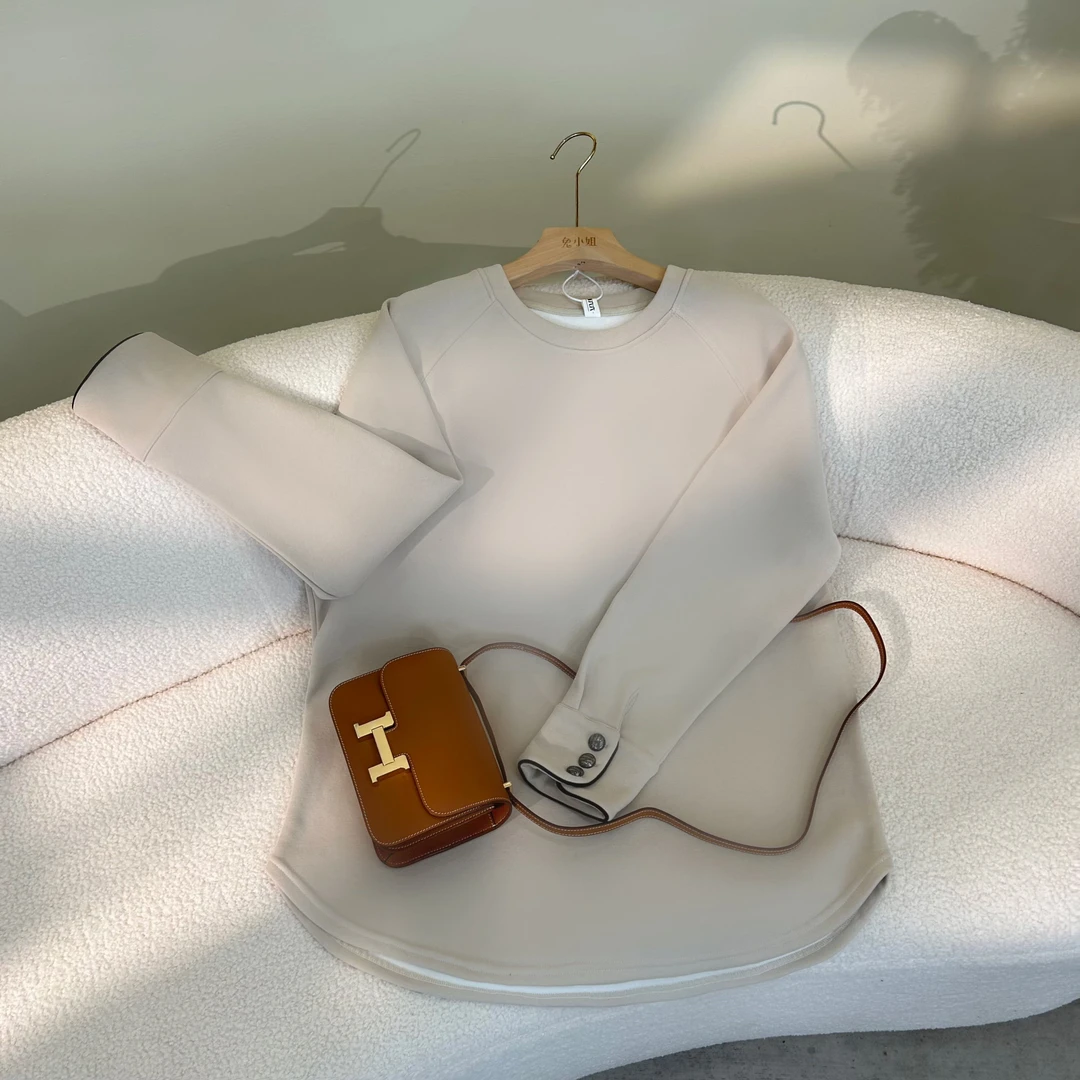 【六六精选专柜品质】韩版加绒加厚重工卫衣打底气质百搭时尚休闲冬