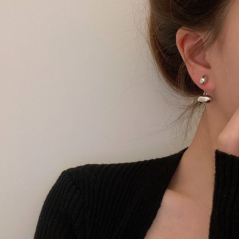 识恩 铜合金耳饰 气质简约一款两戴百搭耳钉轻奢冷淡风925银针