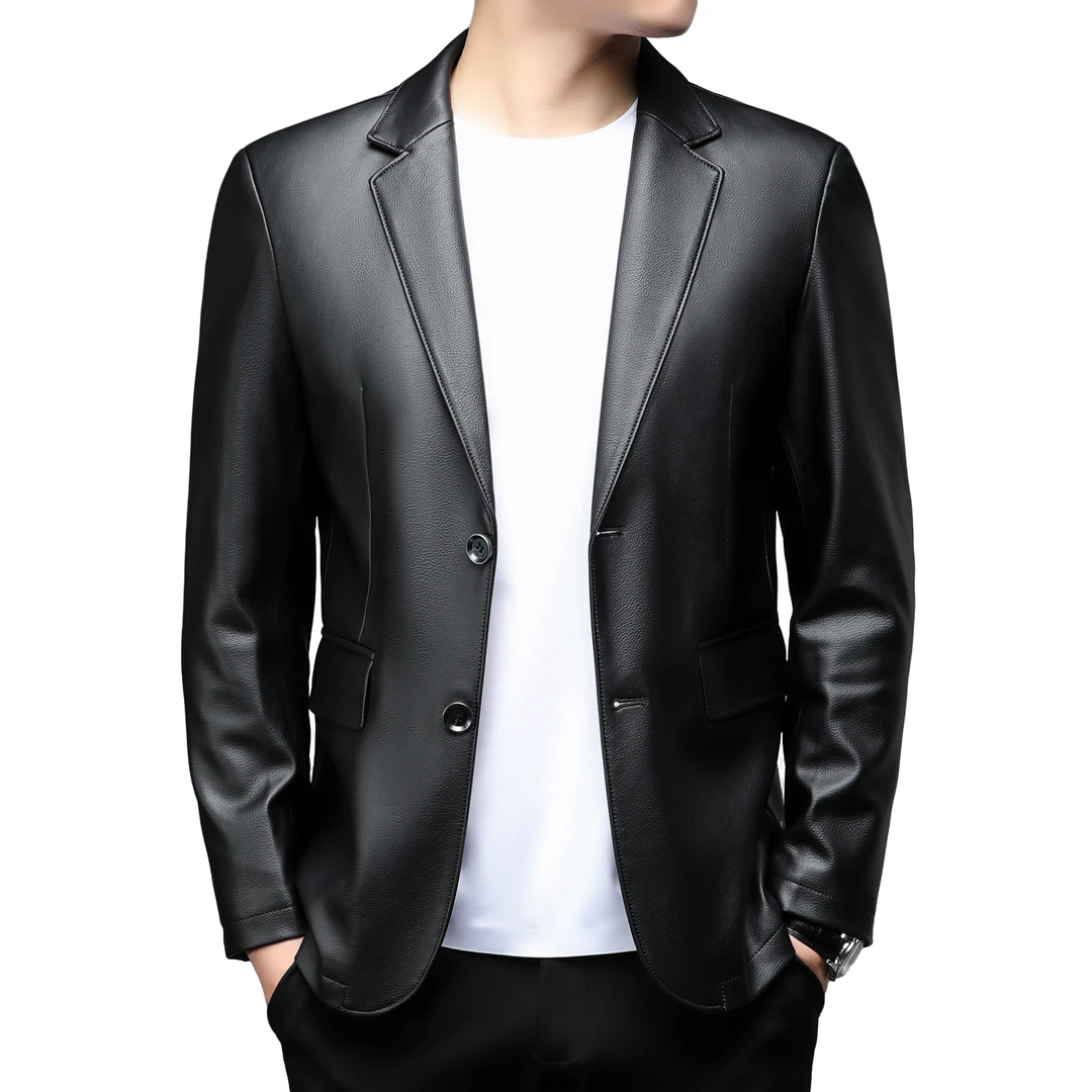 189男士高档商务休闲时尚百搭皮衣男外套