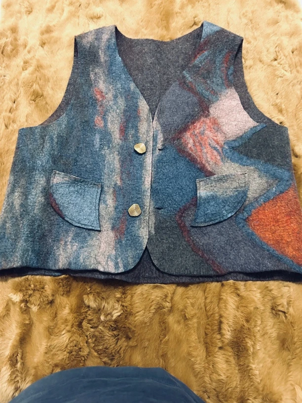 重工手工羊毛马甲