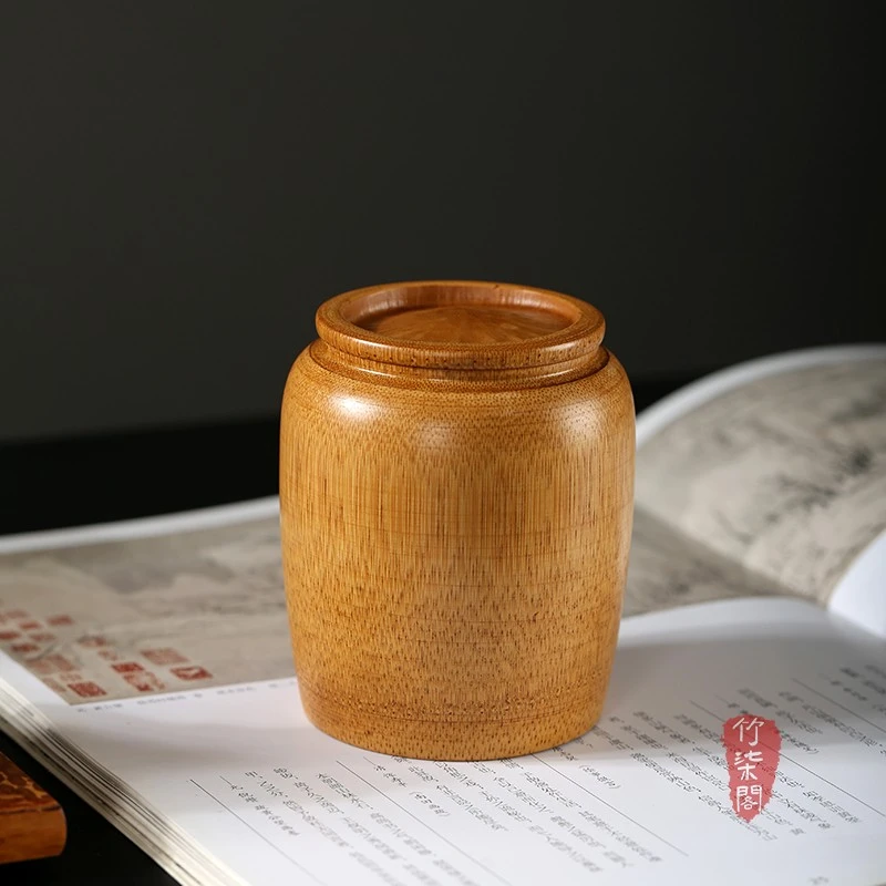大漆手工楠竹茶叶罐密封罐便携旅行竹筒储茶罐茶仓茶道零配