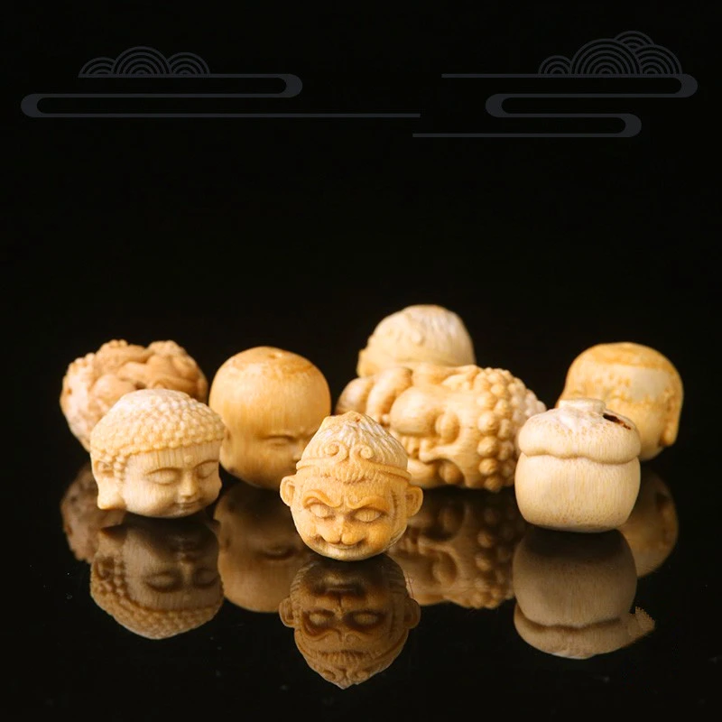 天然高密玉竹实心挂环配饰文玩竹子把件把玩件手环高密纹指环通用