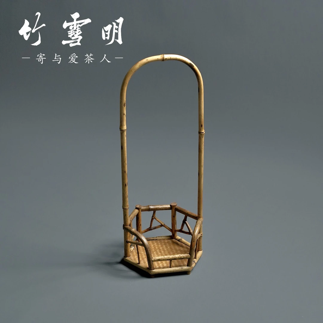 竹雪明|梅鹿竹凉炉架 凉炉台 复古花架 插花展示架茶壶博古架茶棚