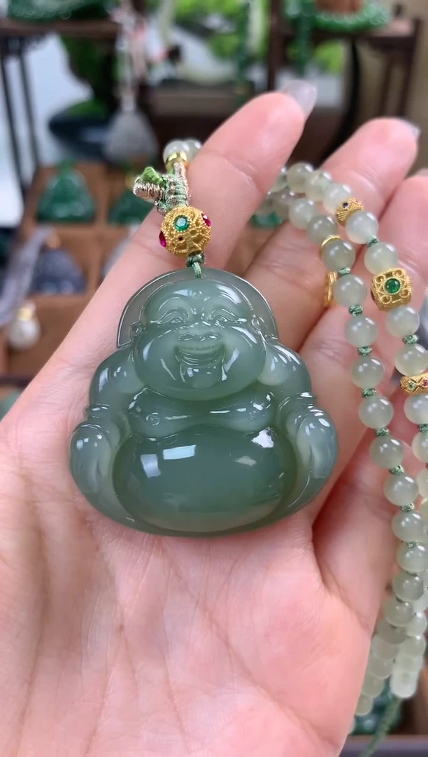 【闪购商品】和田玉颈饰银S925镶嵌吊坠40mm左右