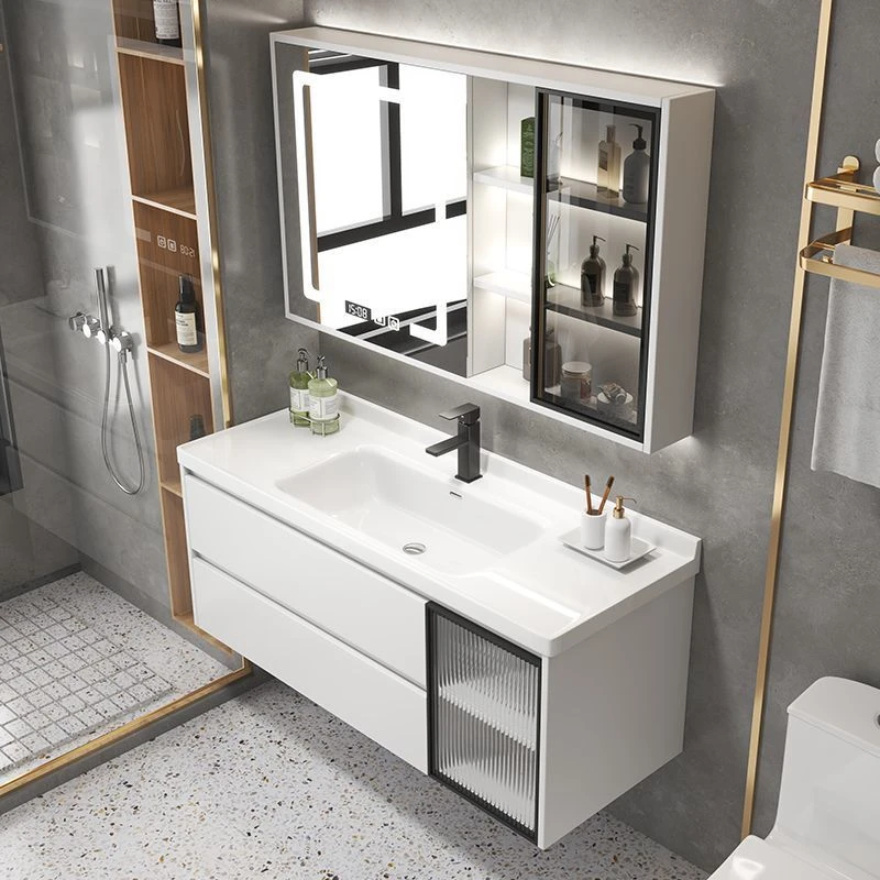 【陶瓷一体盆】简约现代智能浴室柜组合卫生间洗脸盆洗漱台小户型