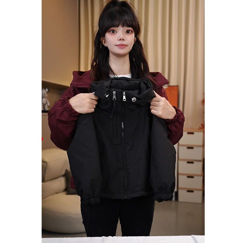 【防风保暖】亲子装男童女童加厚外套冬季2024新款儿童装夹棉冲锋衣