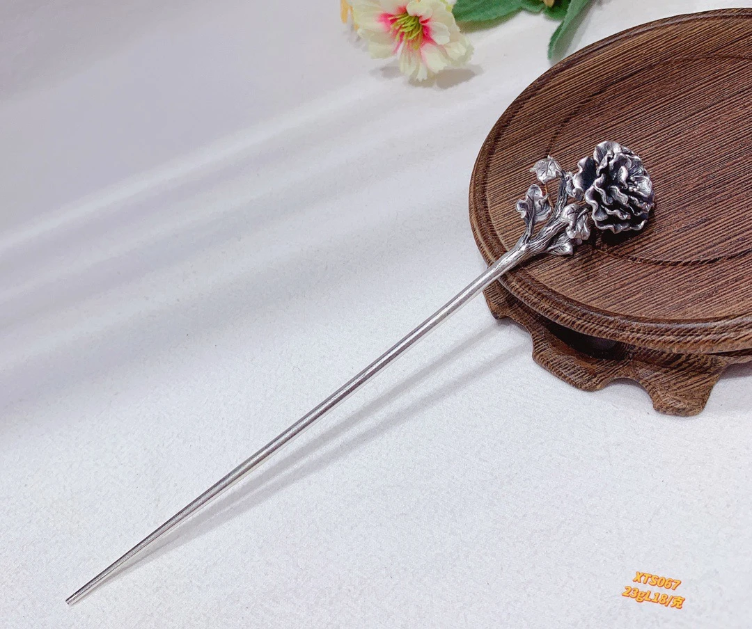 足银银制品 足银999复古发簪