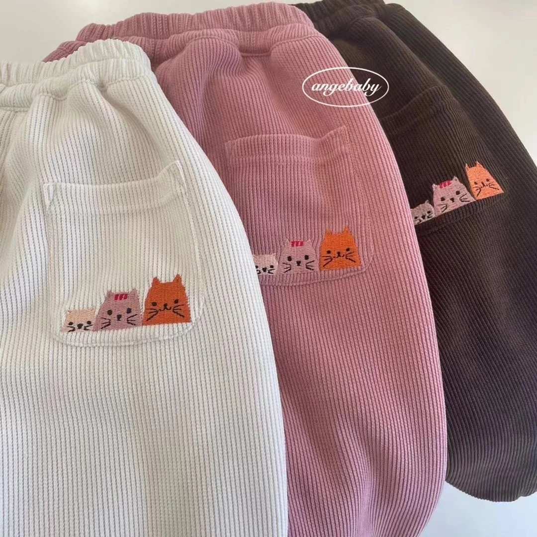 女童冬装加绒加厚裤子童冬季一体绒卫裤儿童宽松保暖运动裤休闲裤