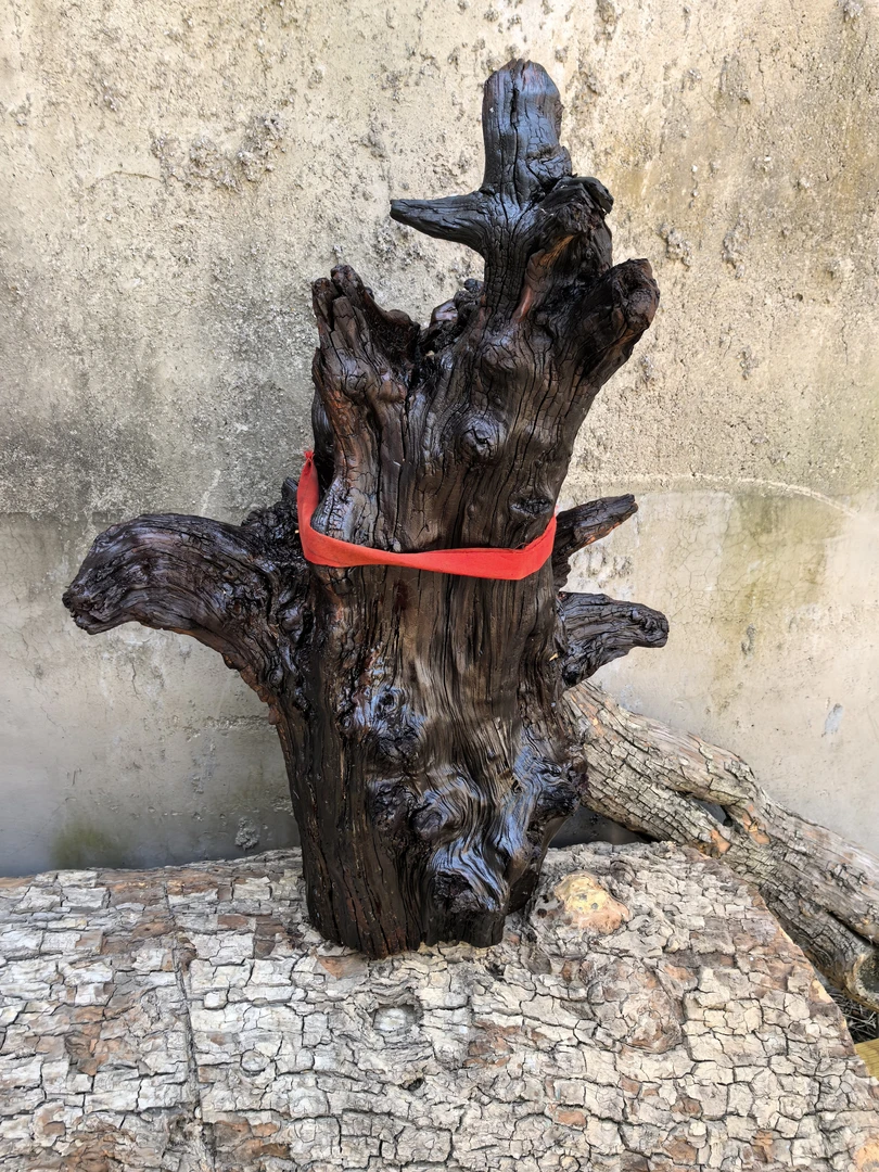 雷击枣木玉化凰血抱金玉化料摆件