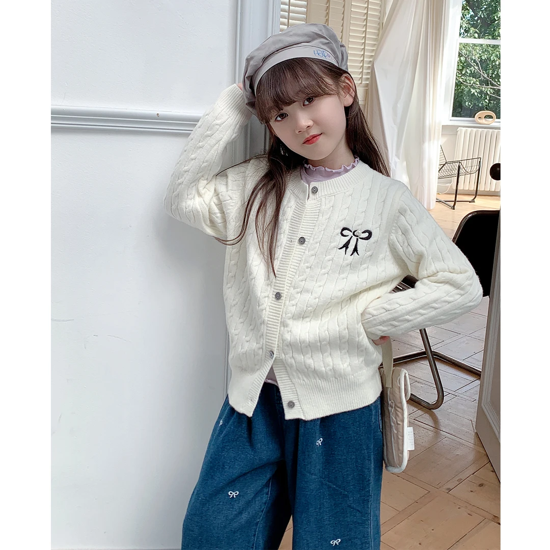 女童针织开衫秋装新款儿童韩版休闲长袖上衣洋气毛衣外套A24304