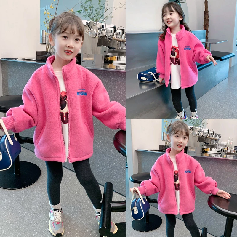 女童摇粒绒外套秋冬装新款儿童洋气冬季加厚毛毛绒外衣Y22361