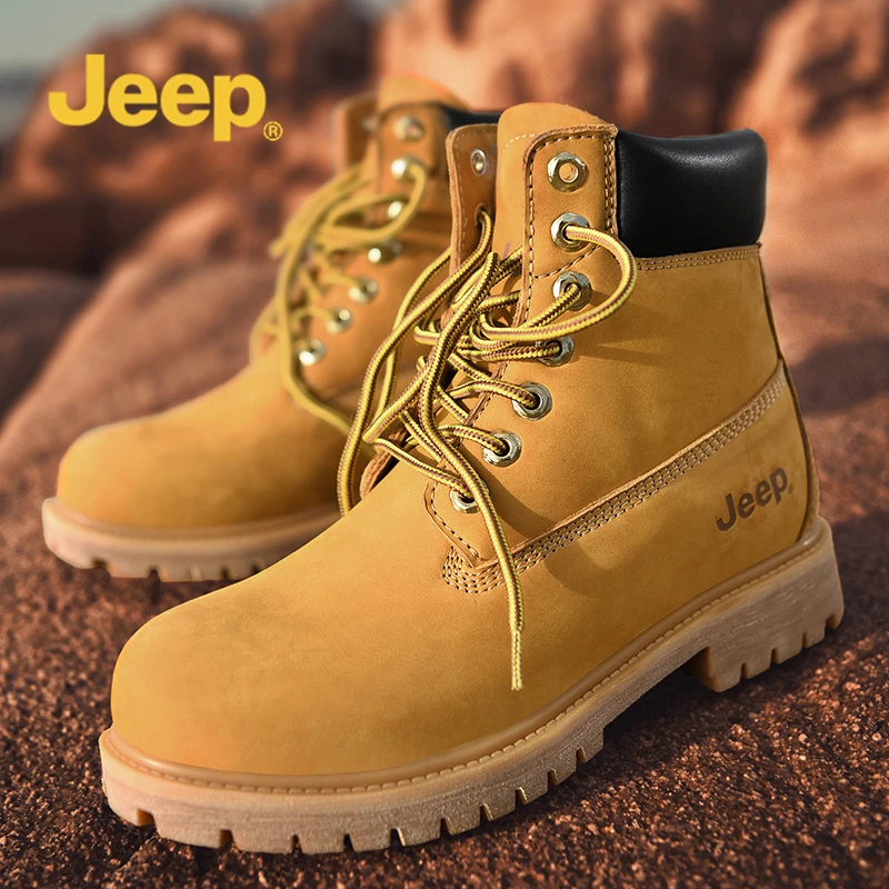 JEEP/吉普冬季经典大黄靴踢不烂马丁靴时尚男鞋女鞋情侣款工装靴