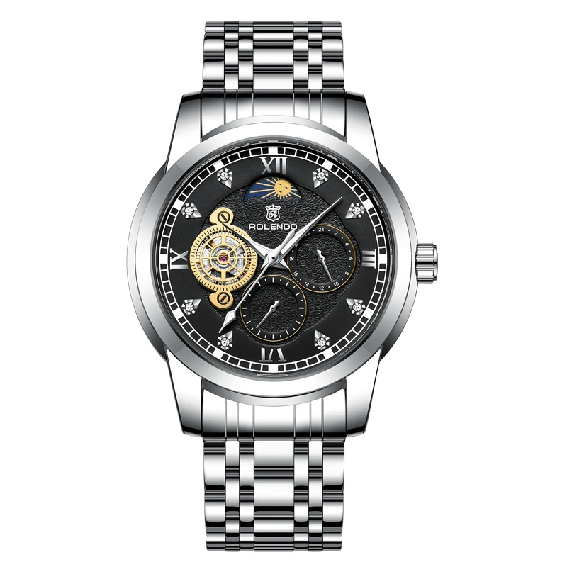 【工厂直发】罗兰度 时尚商务全自动高端男士机械腕表RG6018