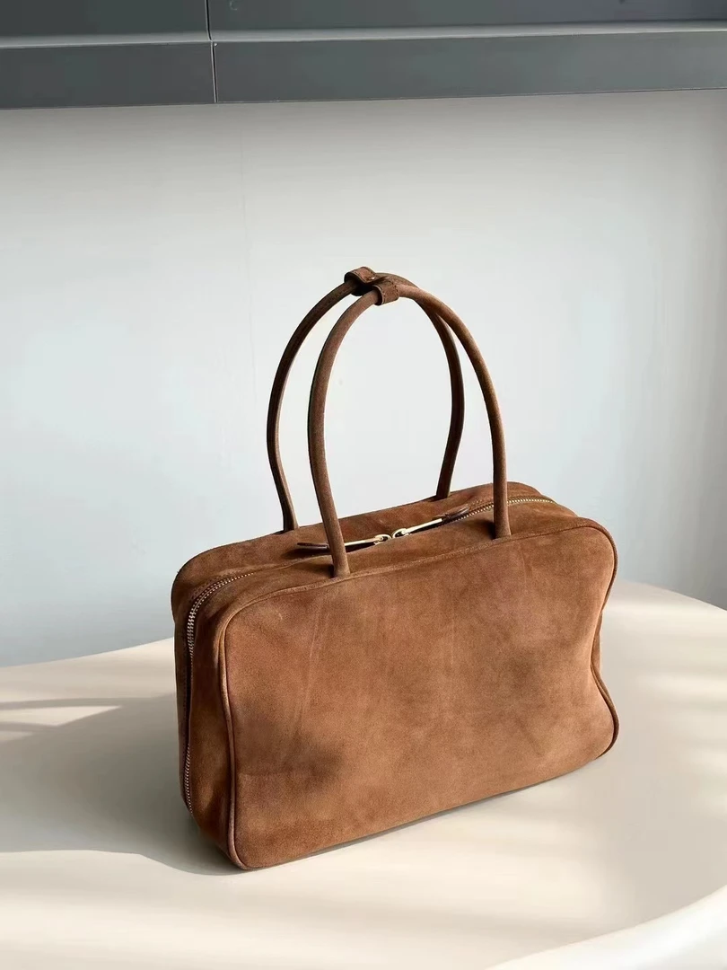 【小包快跑】m家手提保龄球磨砂皮 单肩手提女包休闲时尚百搭