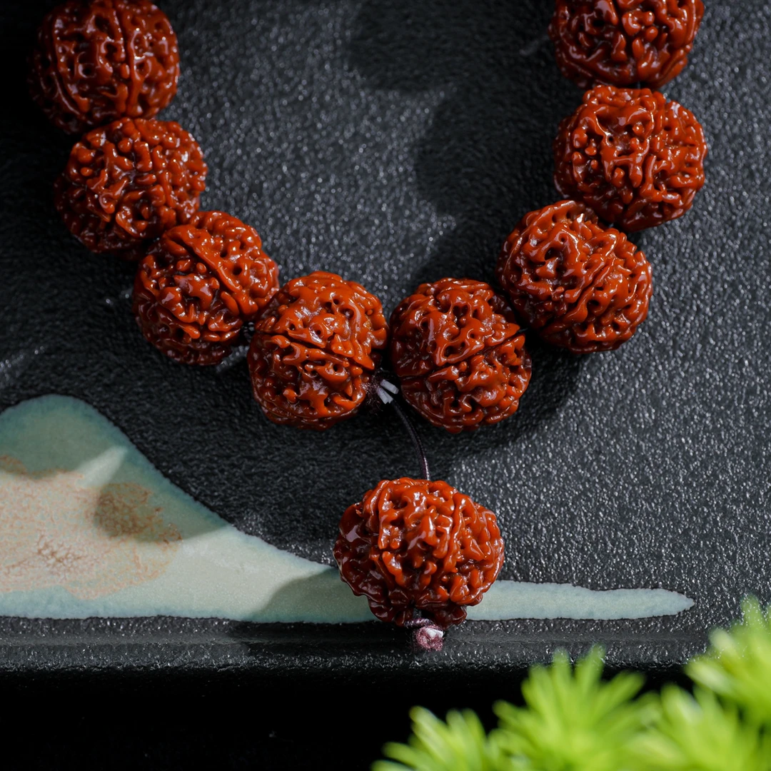 原生态手串盘龙纹六瓣玉化料菩提大金刚好物（不金刚，介意慎拍）