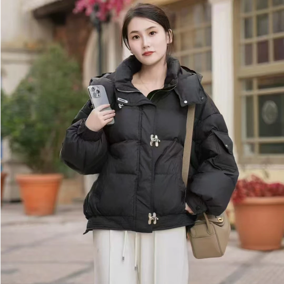 新款冬季短款白鸭绒羽绒服气质时尚休闲百搭潮流保暖简约