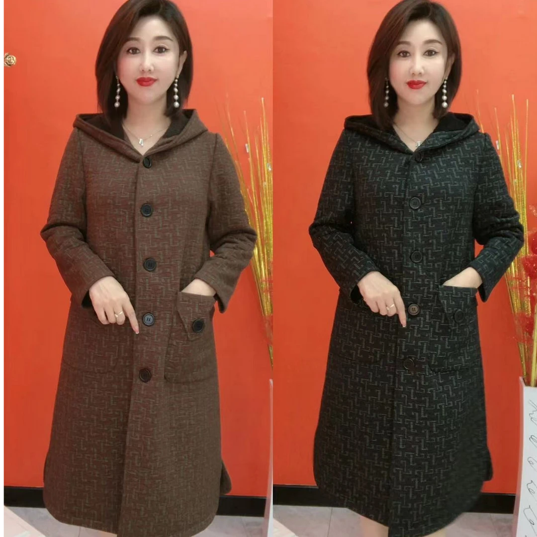 088加绒款条格帽款外套