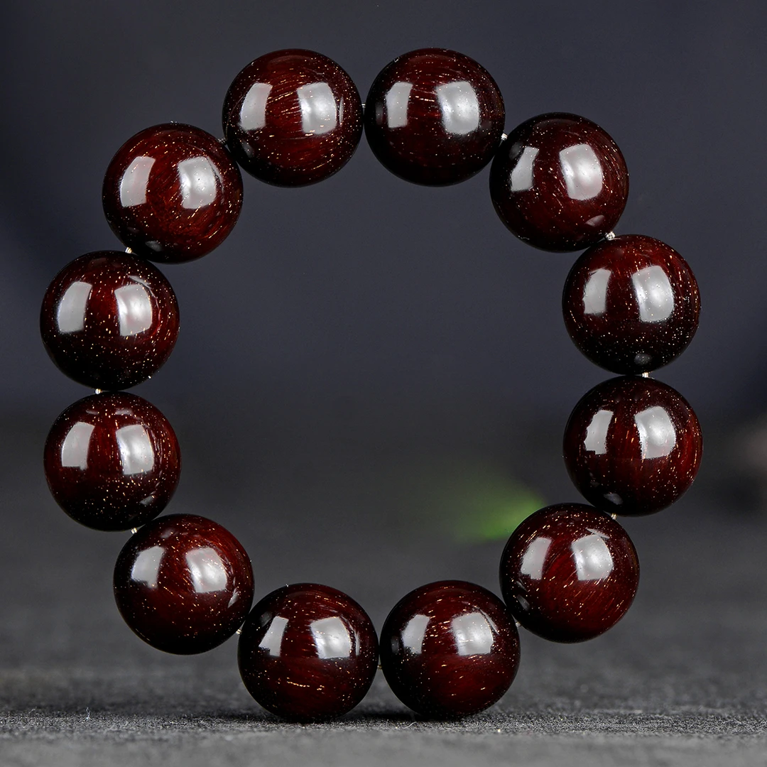 印度小叶紫檀20mm手串盘玩佩戴款多金星高油密泥料大气檀香紫檀