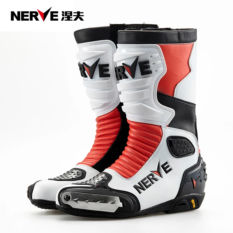 NERVE涅夫nv003摩托车靴子公路赛车骑行长靴骑士越野鞋四季赛车鞋