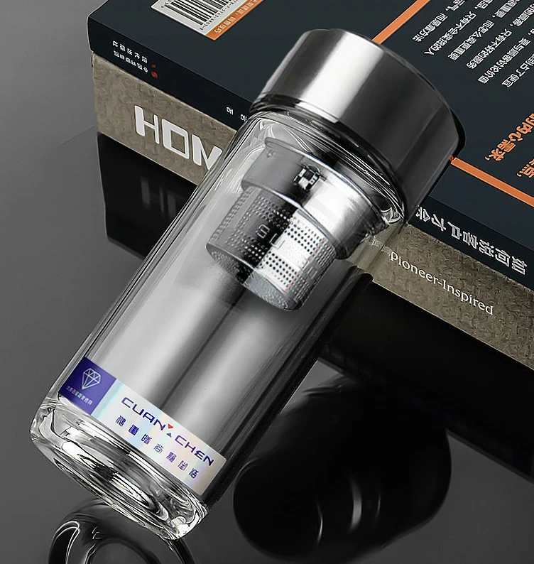 男款水杯玻璃杯加厚家用商用车载大容量高档专用刻字一平米焕新