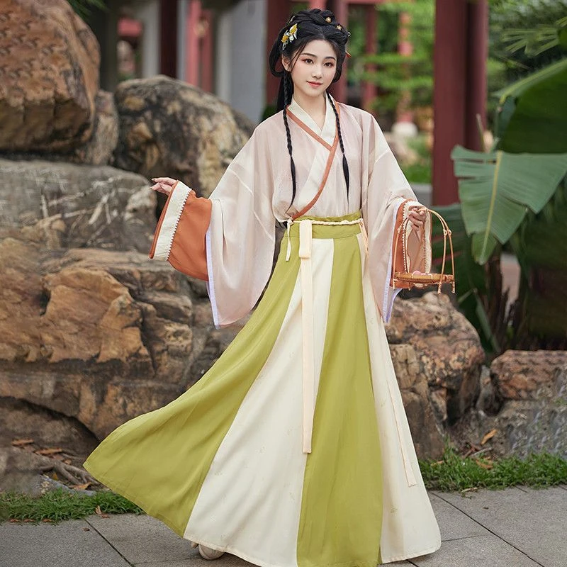 汉服女成年人同款古学生古装服装白凤九红色汉服侠女仙女装魏晋风