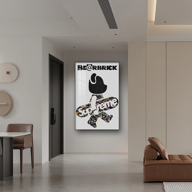 BE@RBRICK暴力熊极简轻奢客厅装饰画背景墙挂画玄关装饰画床头画