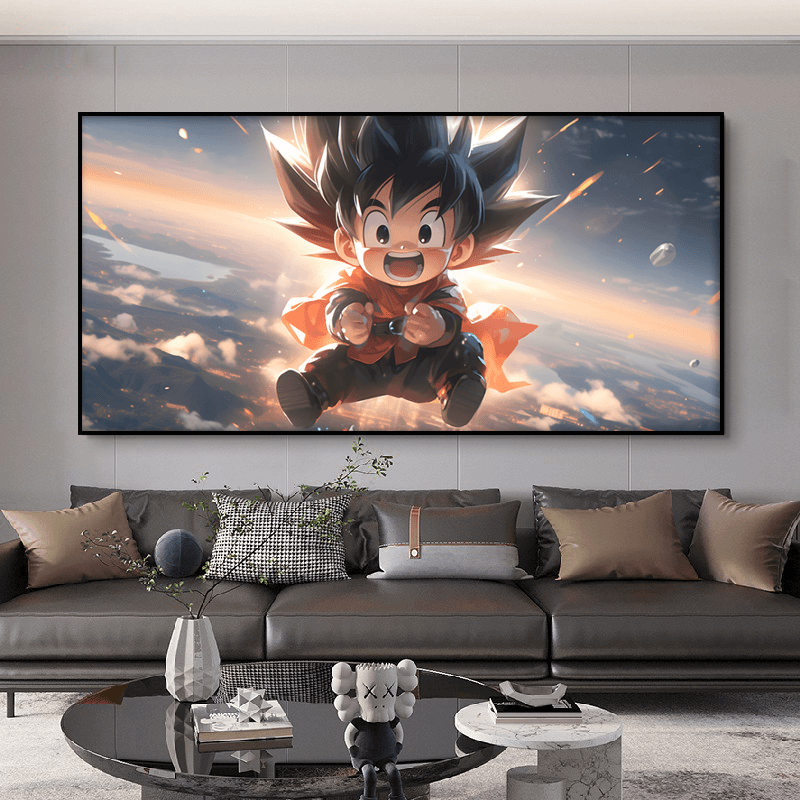 龙珠小悟空横版装饰画集合铝合金边框50x100