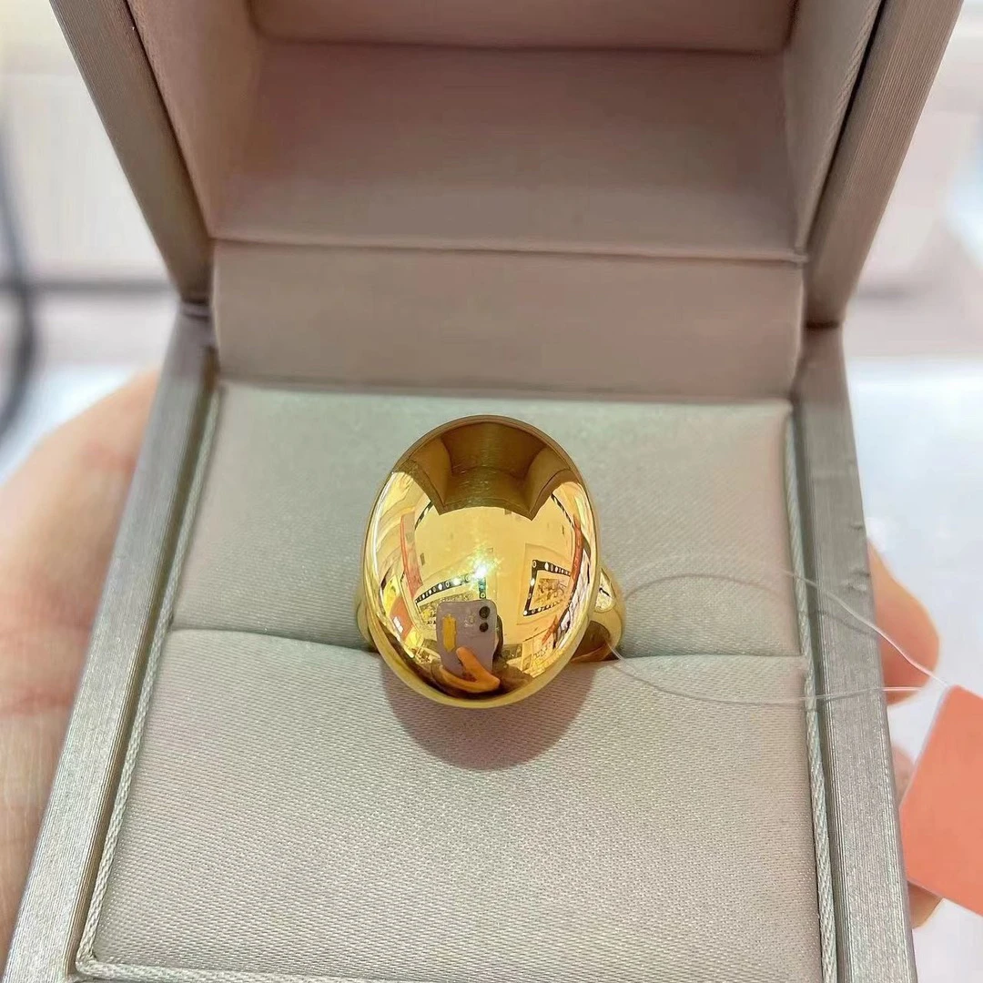 2402  足金5D无氢精品工艺款式 鸽子蛋戒指