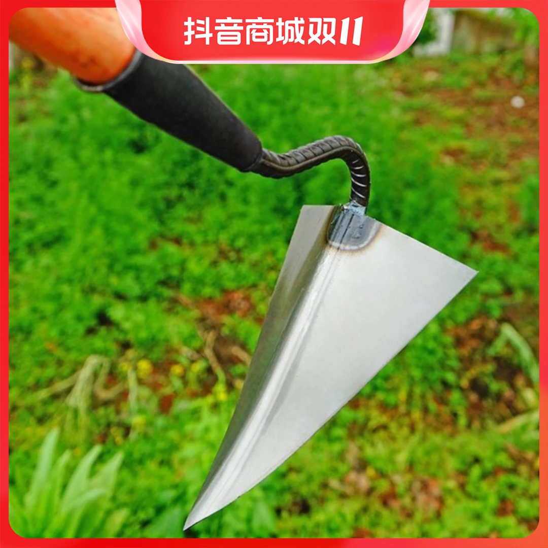 加厚锰钢三角锄农具工具家用种菜三角开沟锄头小尖锄农用翻地松土