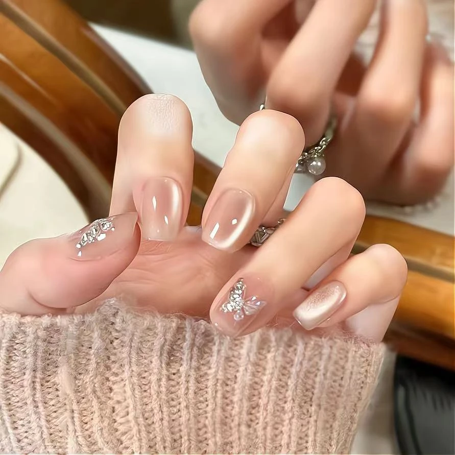 20【上春山】10片装手工夏日高端猫眼穿戴甲