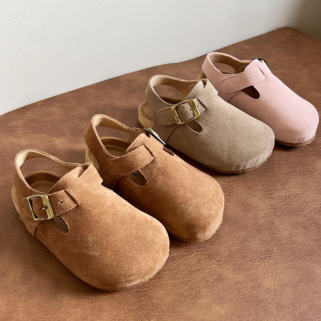 清！ 2024韩版儿童时尚豆豆鞋博肯鞋休闲宝宝单鞋男女童包头凉拖鞋